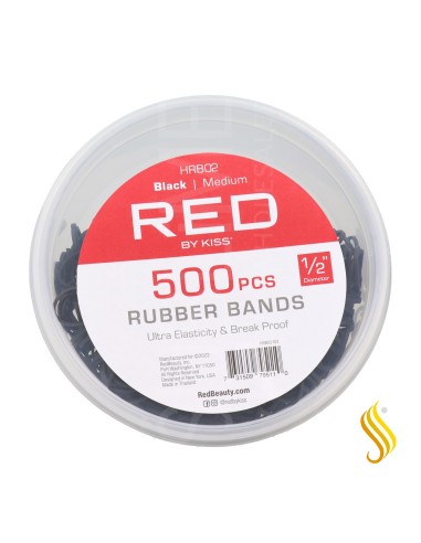 Red Kiss Rubber Band Medium 500 Piezas Gomas De Cabello